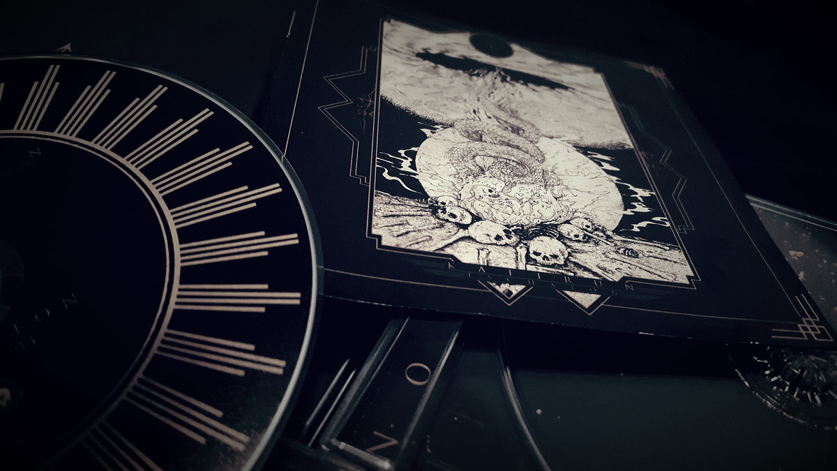 KAFIRUN band - Eschaton album jewel case with booklet, tray card, and CD. Version 1